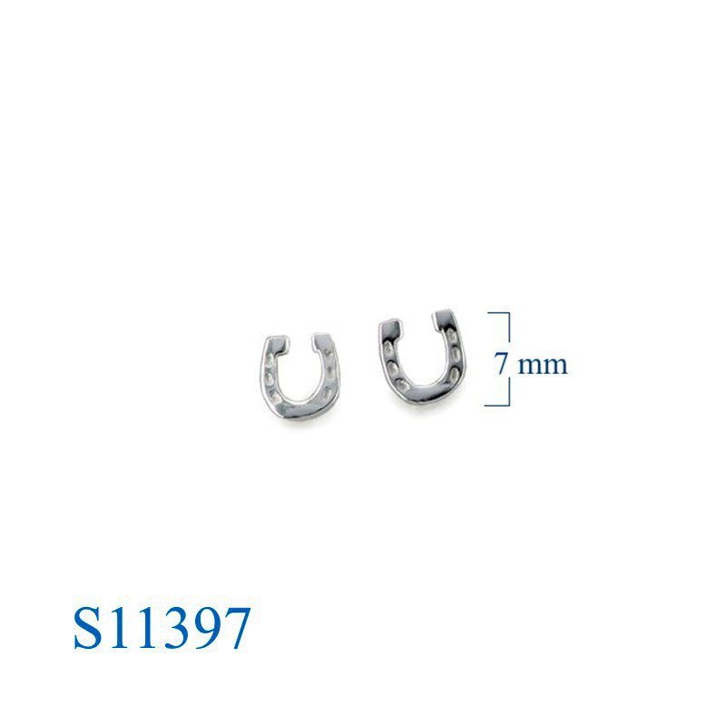 Earrings, horse shoe.