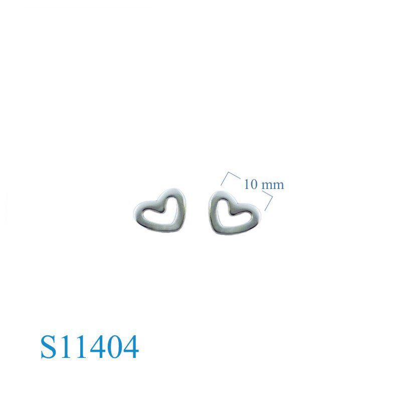 Earrings, opened heart.