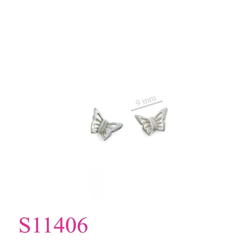 Earrings, stencil butterfly.