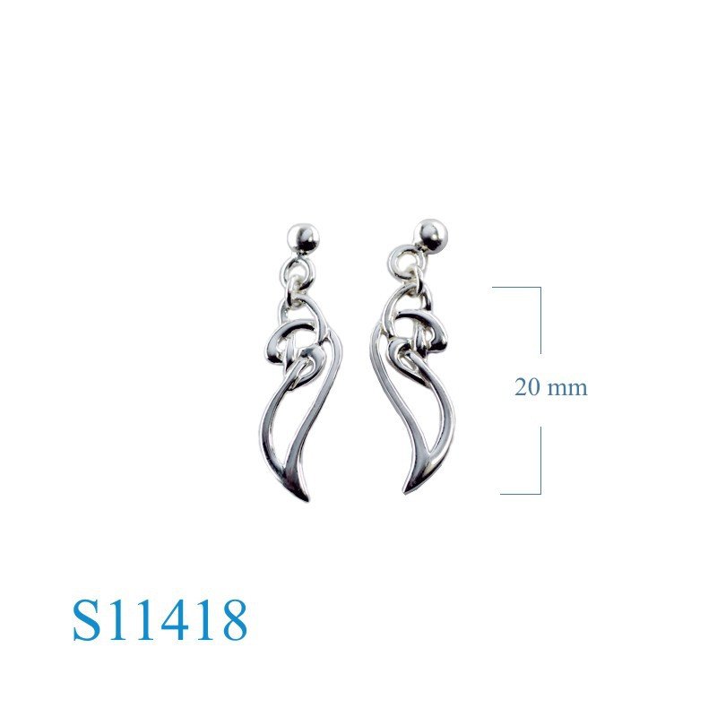 Earrings, vine design and ball stud.