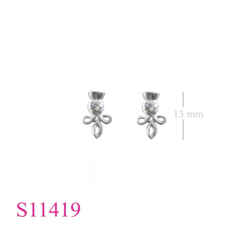 Earrings, Thistle.