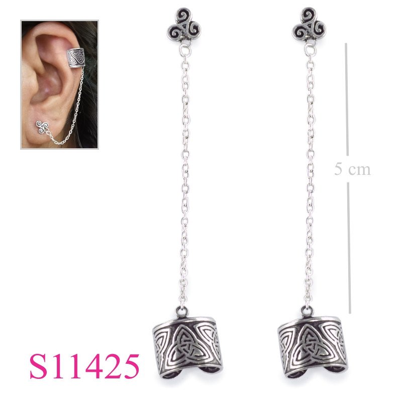 Earrings, Triskellion ear cuff.