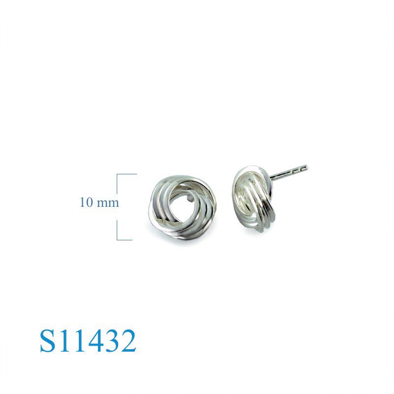 Earrings, 10mm 3 loops wires design.