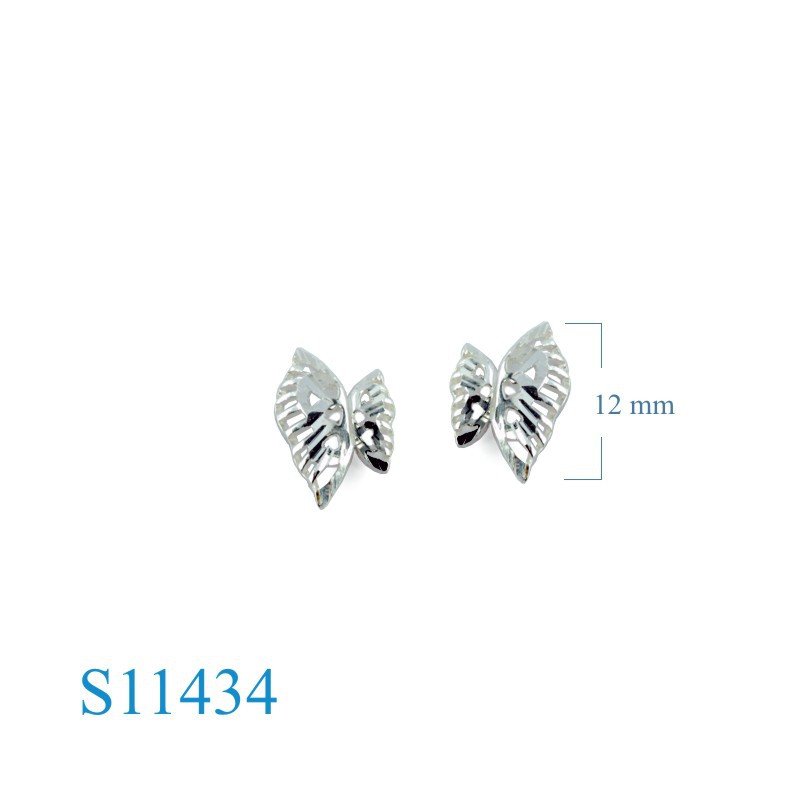 Earrings, diamond cut butterfly.