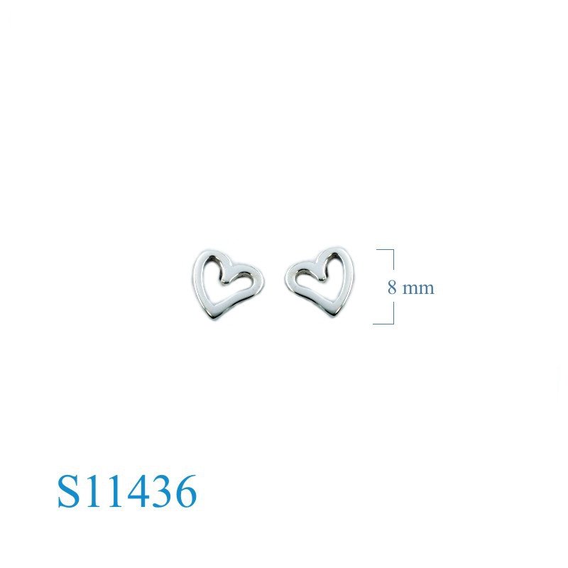Earrings, open heart.