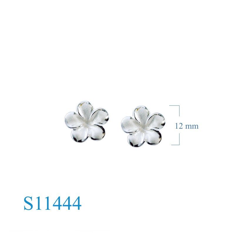 Earrings, 12mm sandblast champac flower.