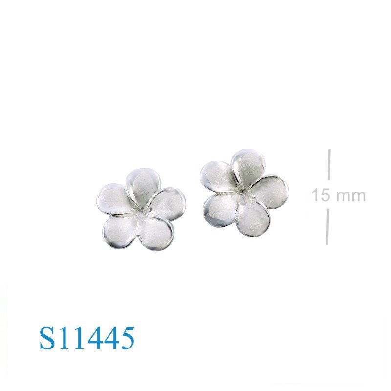 Earrings, 15mm sandblast champac flower.