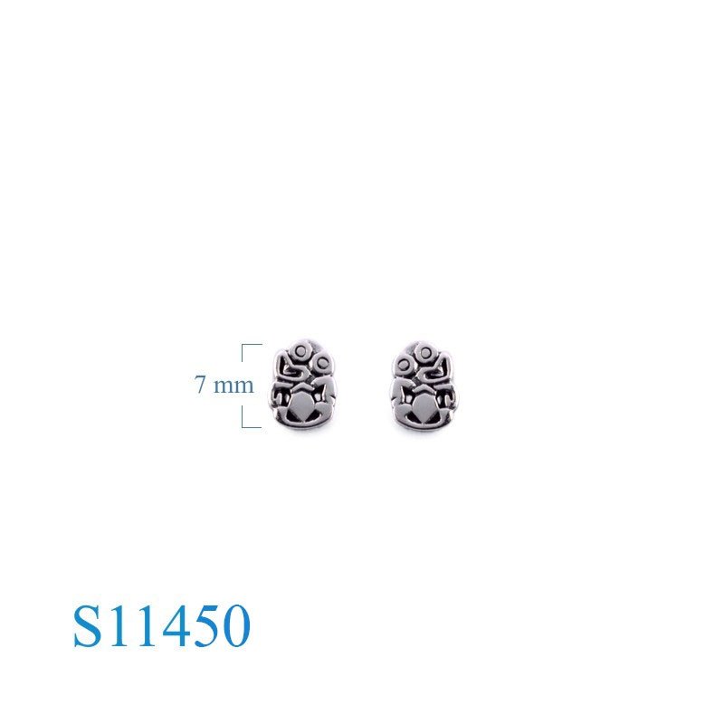 Earrings, 8mm Tiki.