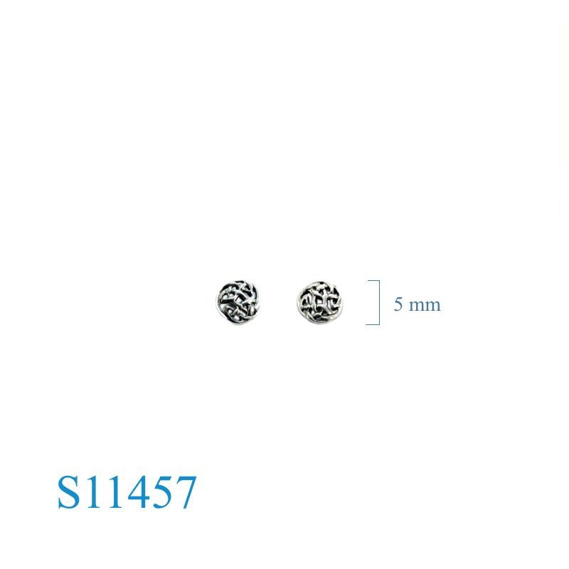 Earrings, 6mm round Celtic.