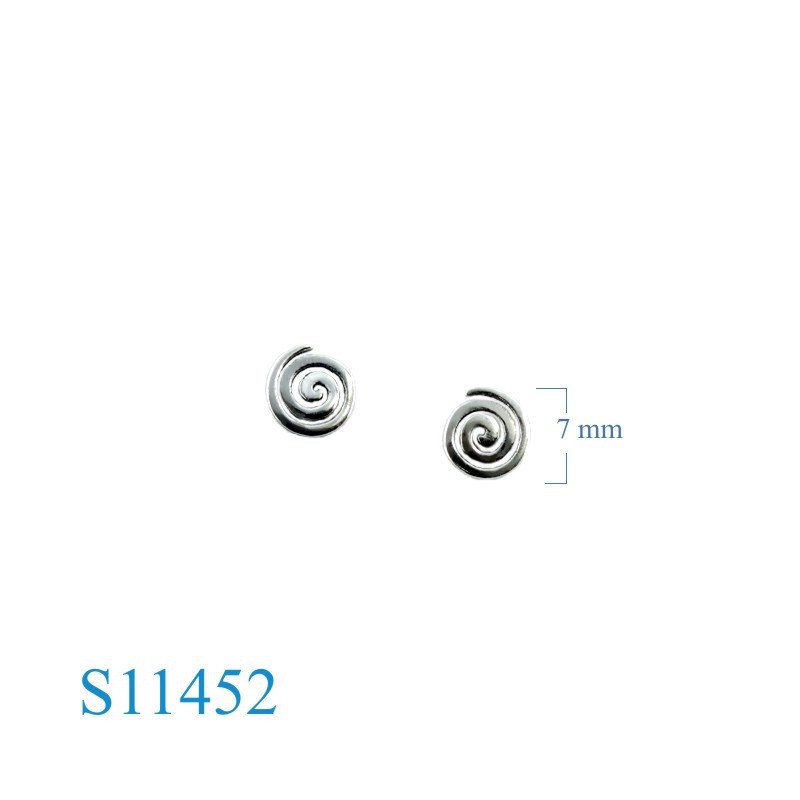 Earrings, 7mm swirl.