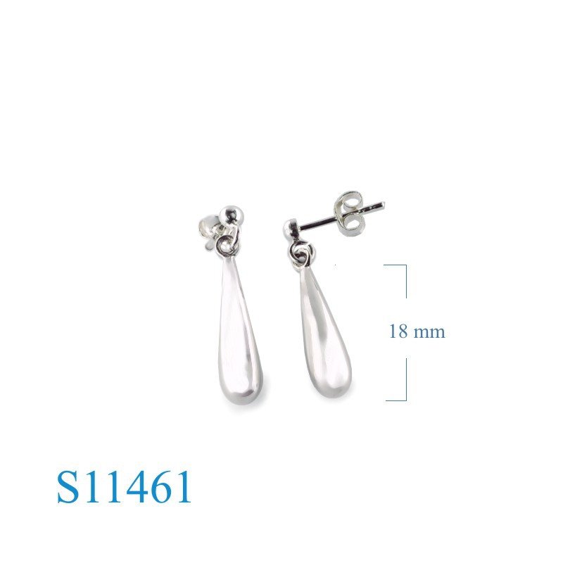 Earrings, 5x21mm puff drop.