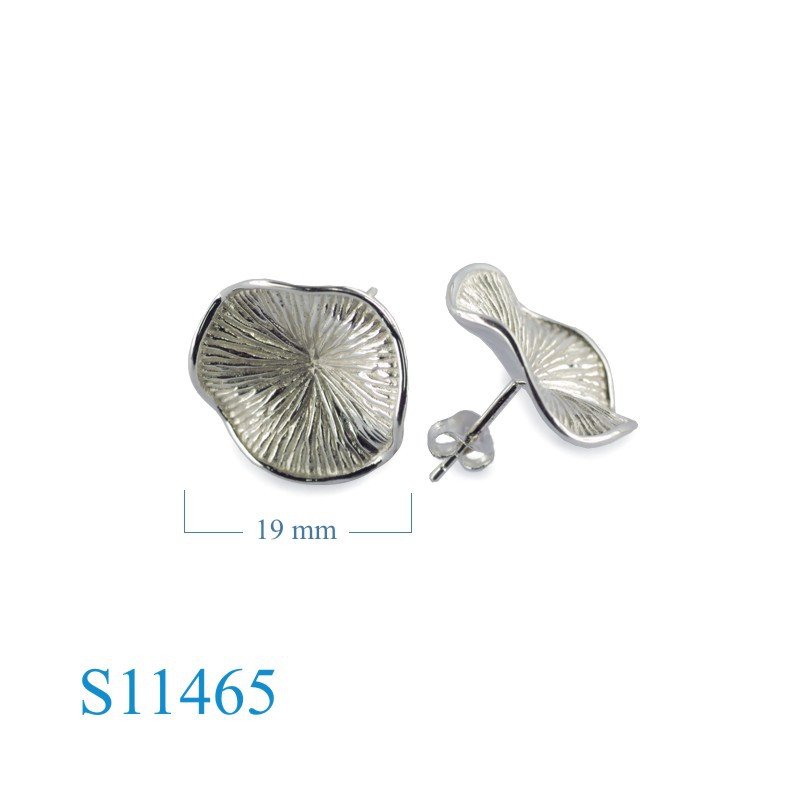 Earrings, lotus leaf,