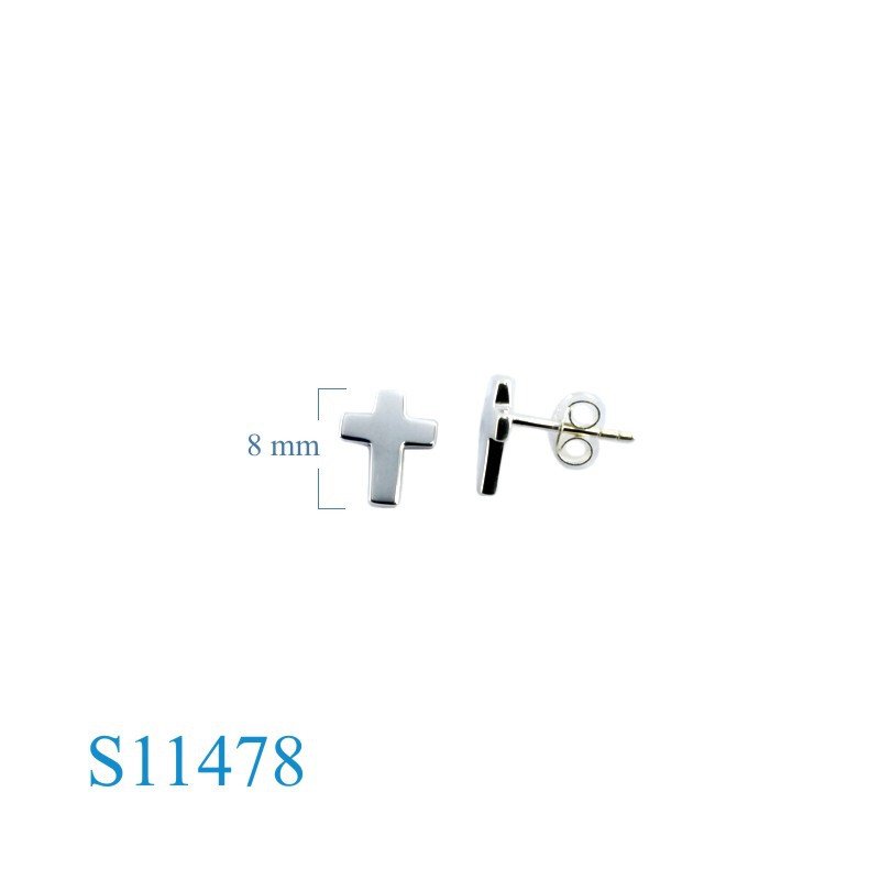 Earrings, cross.