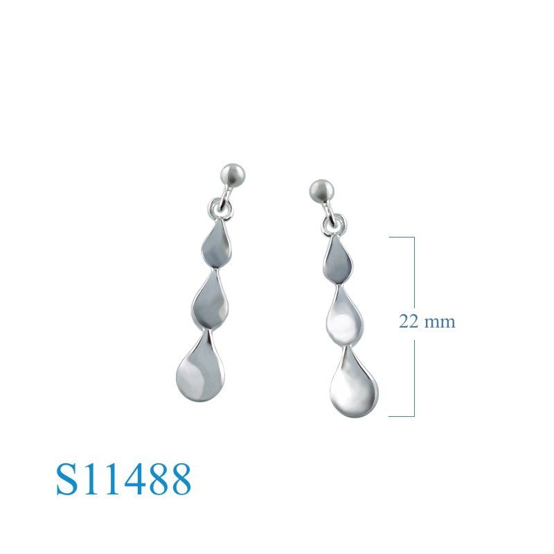 Earrings, 3 drops design.