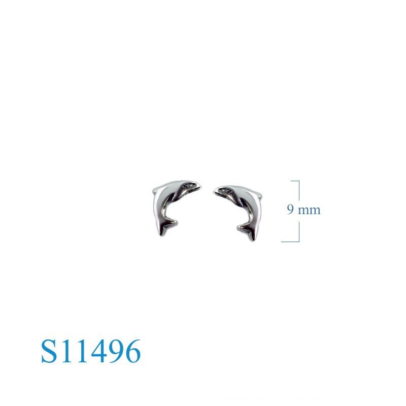 Earrings, dolphin.