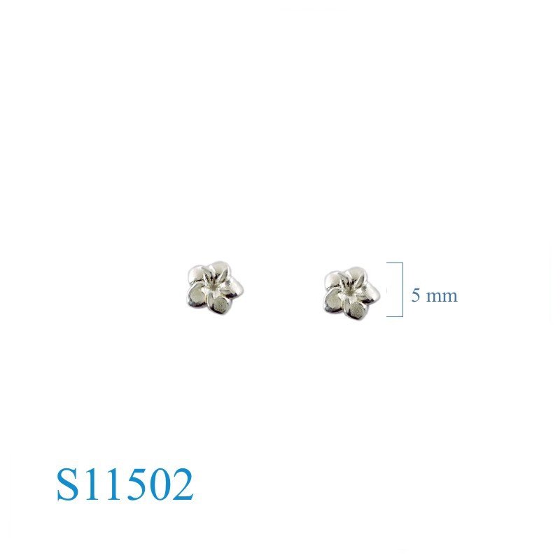 Earrings, 6mm sandblast champac flower.