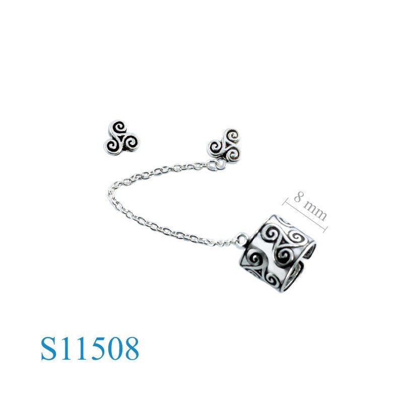 Triskelion Earrings, Triskelion ear cuff.