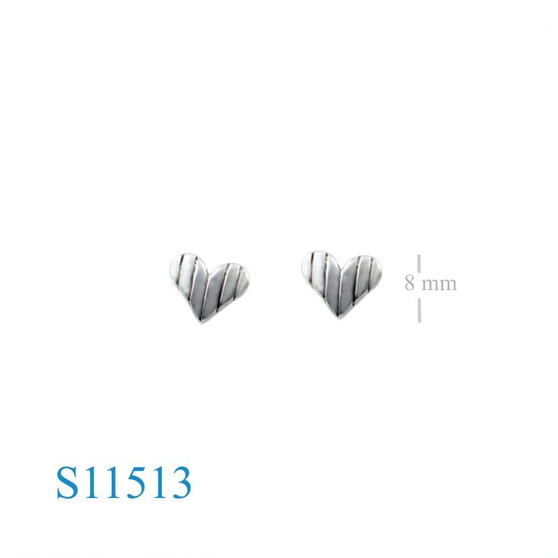 Earrings, stripe heart.