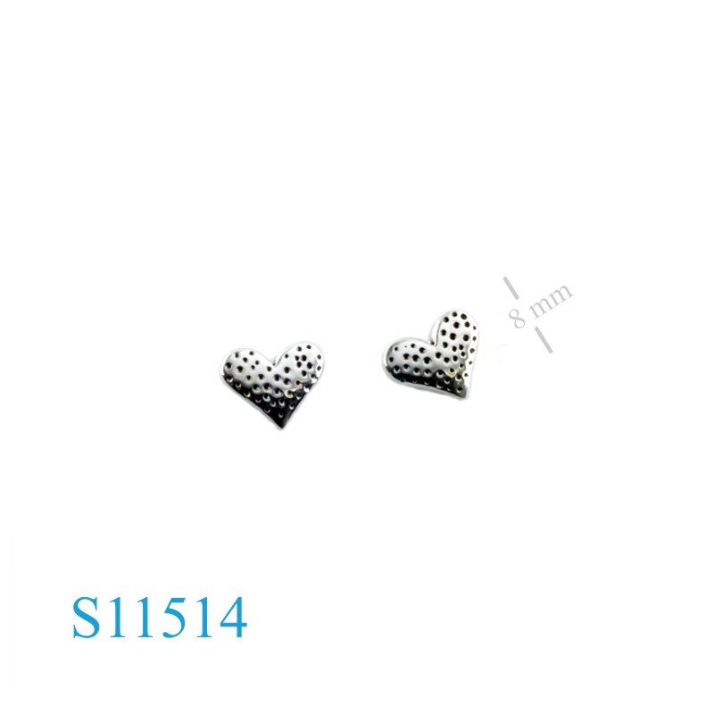 Earrings, dots pattern heart.