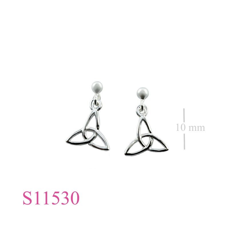 Earrings, 12mm Trinity and ball post.