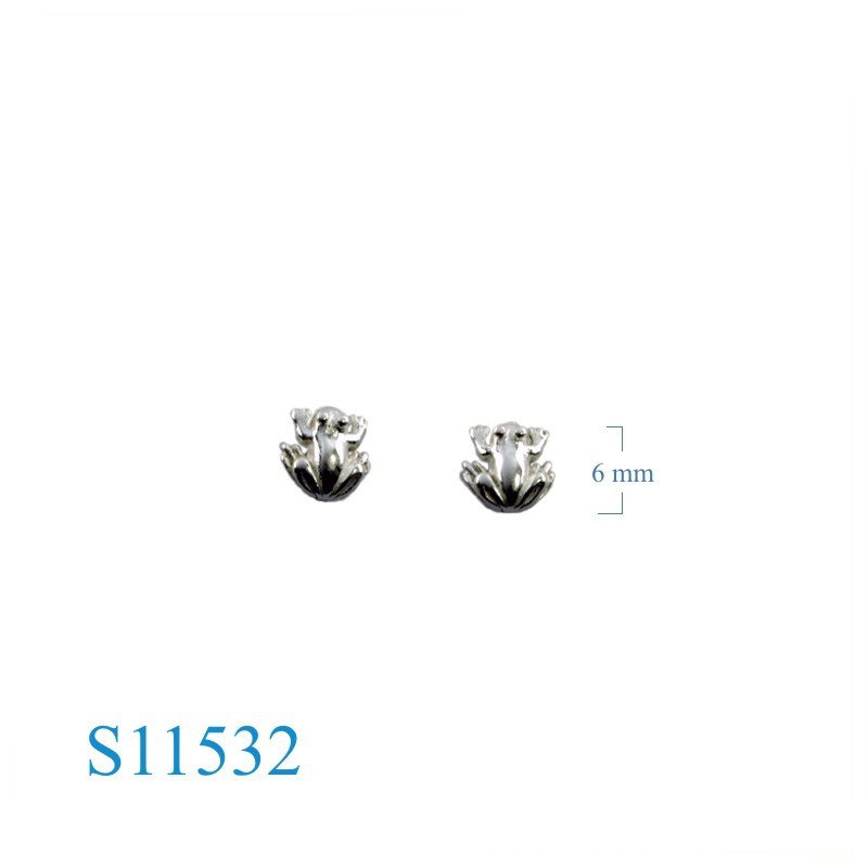 Earrings, frog.