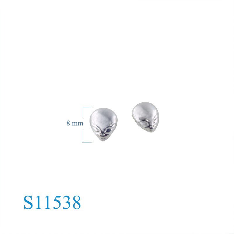 Earrings, alien face.