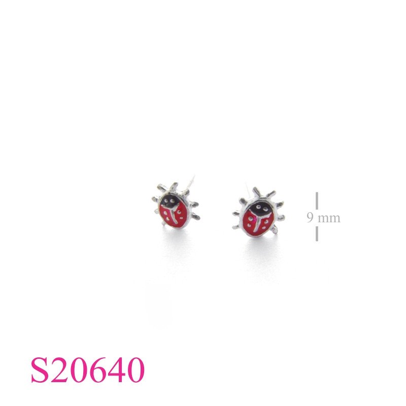 Enamel Earrings,  ladybug.