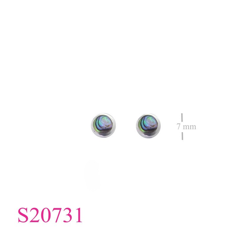 Stone Earrings, round.