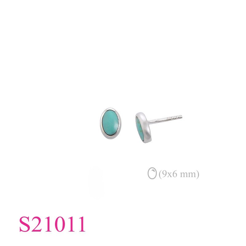 Earrings, 9x6mm oval.