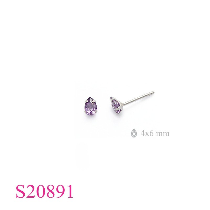 Earrings, 6x4mm drop shape stone.