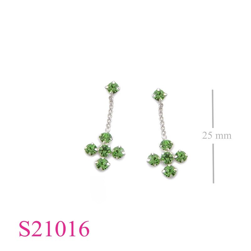 Earrings, cross from round crystals.