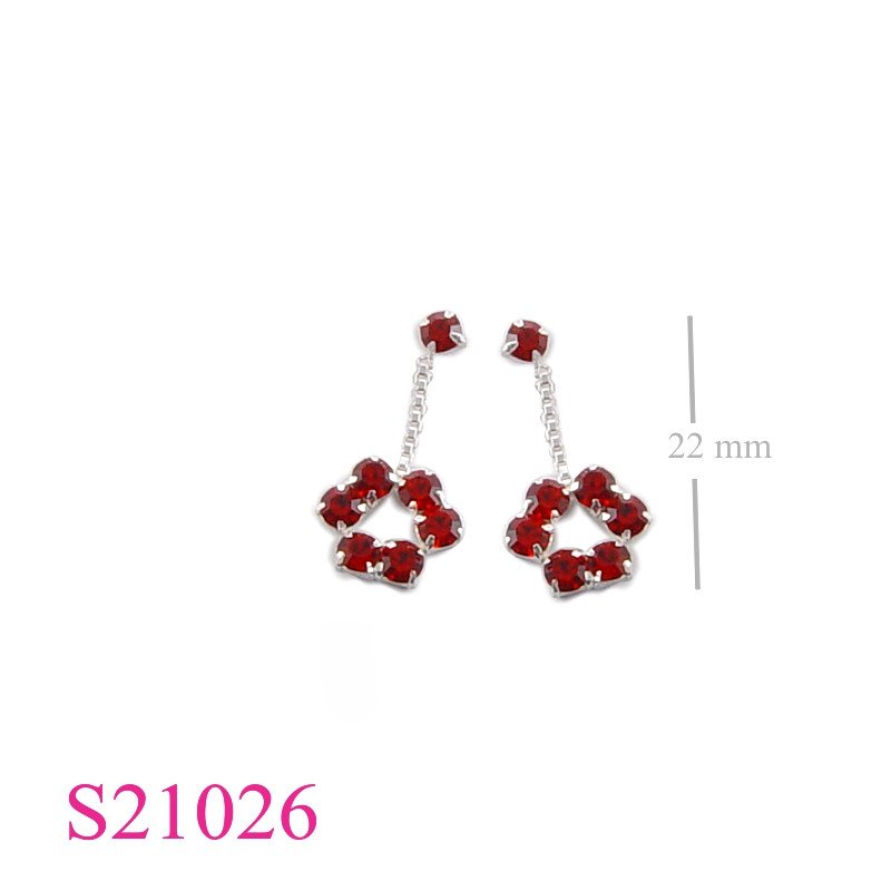 Earrings, round round crystals.