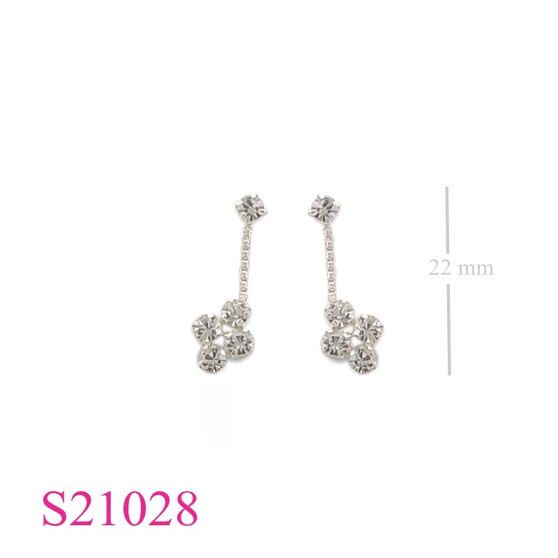 Earrings, 5 pieces round crystals.