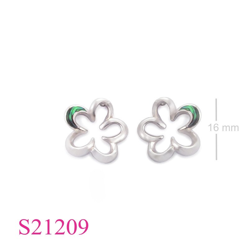 Earrings, cut out flower shape.