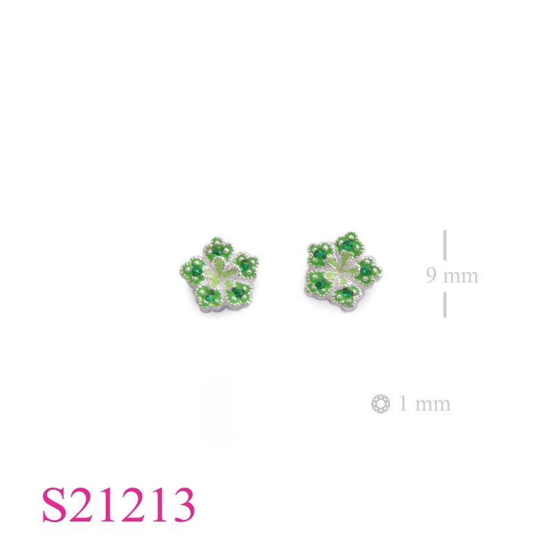 Earrings, flower with small srystals.