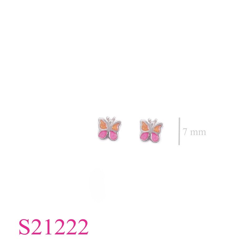 Earrings, enamel small butterfly.