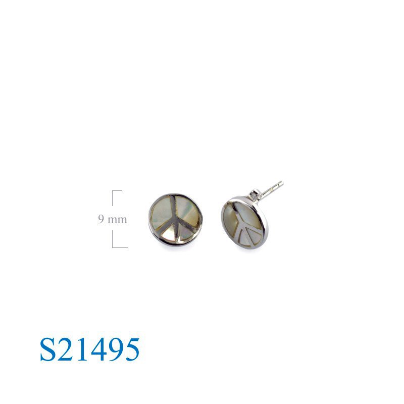 Earrings, peace sign.