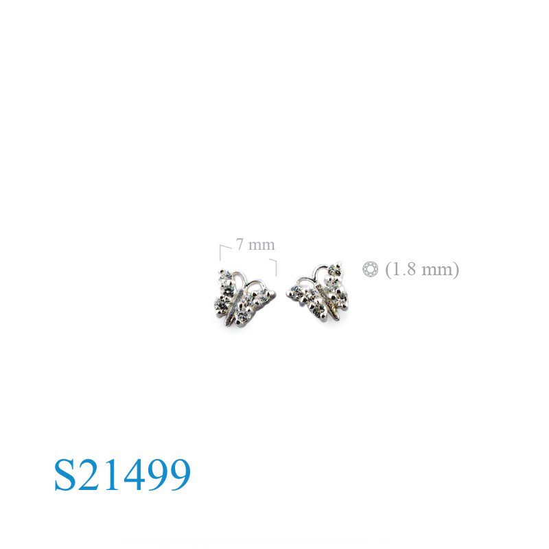 Butterfly Earrings, CZ Earrings, with small CCZs.