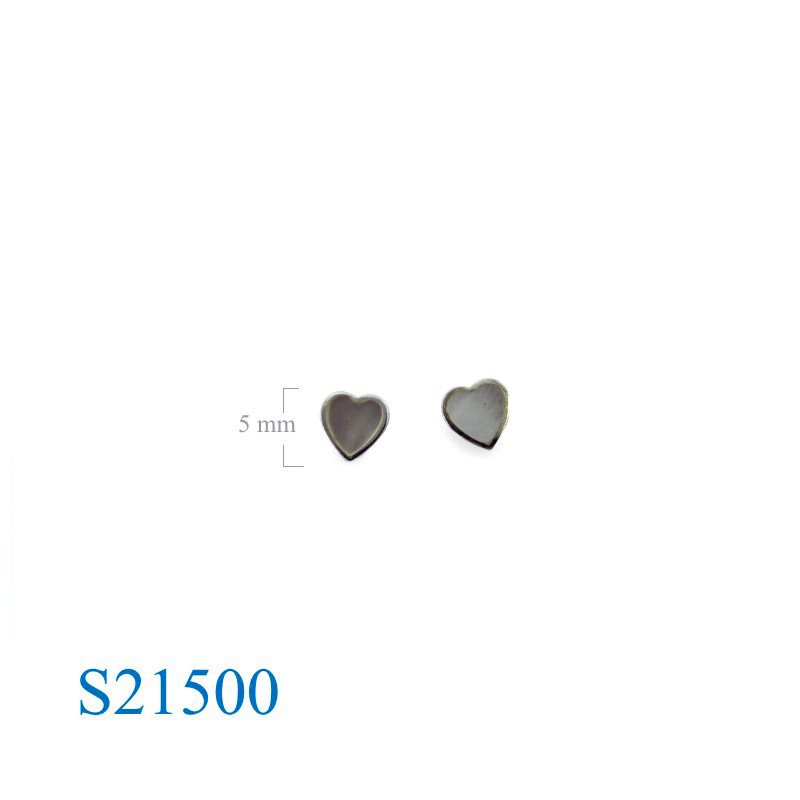 Earrings, 6mm heart.