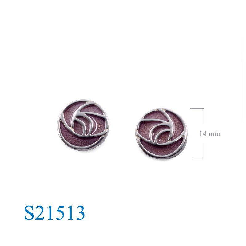 Rose Earrings, Mackintosh Earrings, enamel 14mm round Mackintosh .