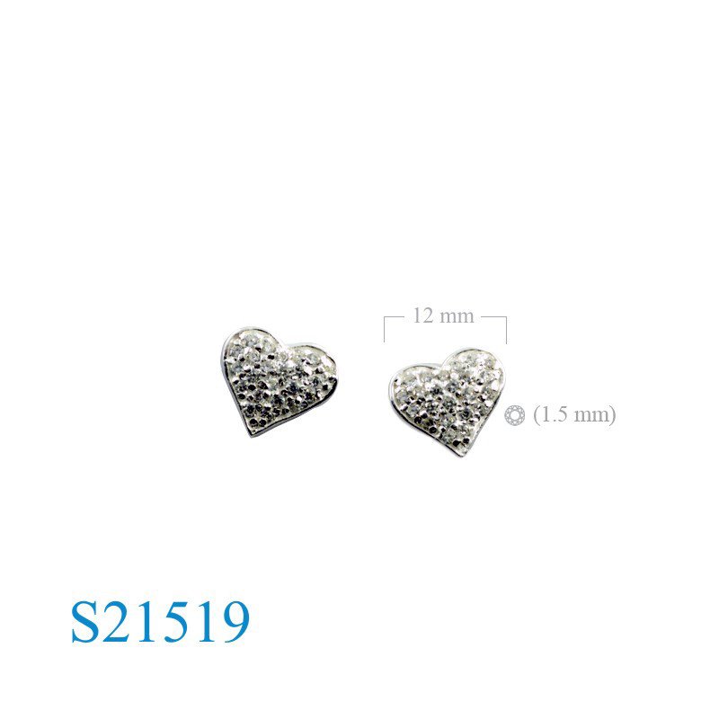 Heart Earrings, CZ Earrings, Black Rhodium plated with small CCZs.