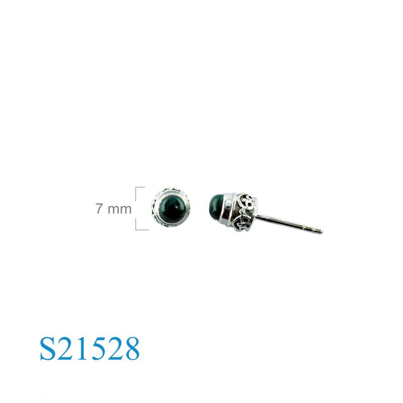 Earrings, 4mm round Bali design.