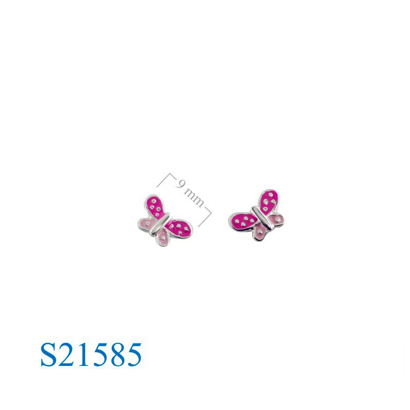 Earrings, enamel butterfly.