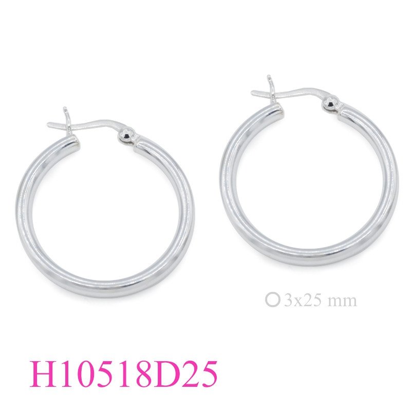 <p>Earrings, tube circles with 25 mm. Diameter and 3mm. Thickness</p>