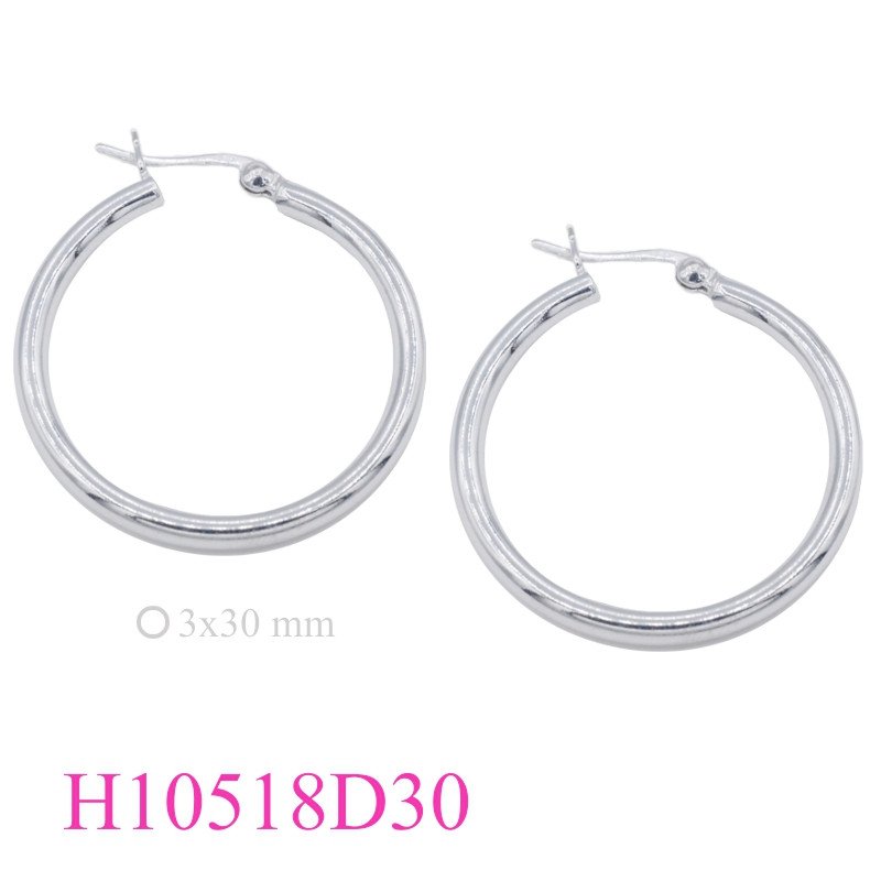 <p>Earrings, tube circles with 30 mm. Diameter and 3mm. Thickness.</p>