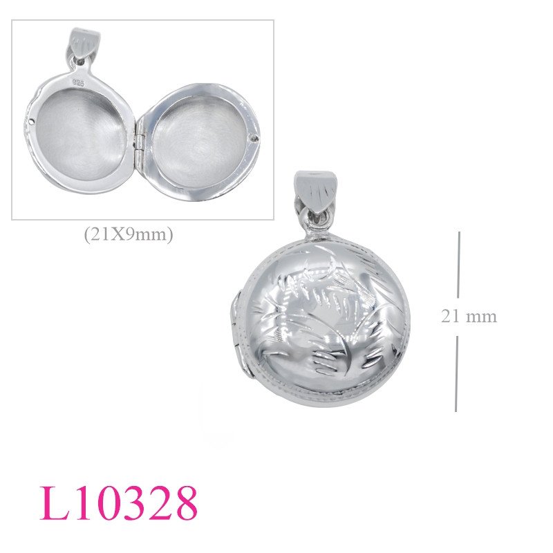 <p>Locket, 21mm engraved round.</p>