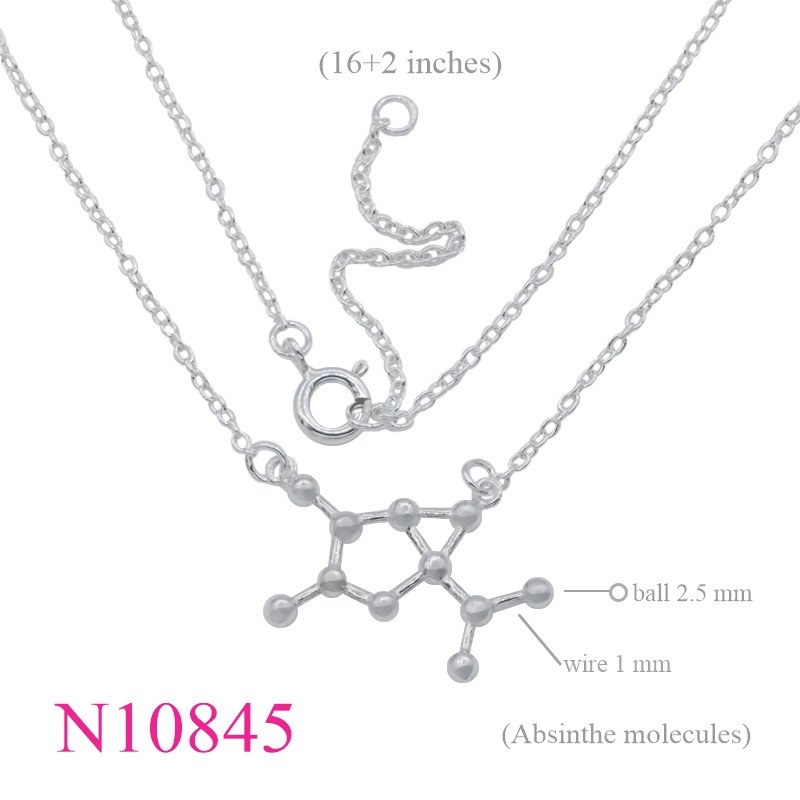 <p>Necklace, 16+2 inches chain and ABS molecule sign.</p>