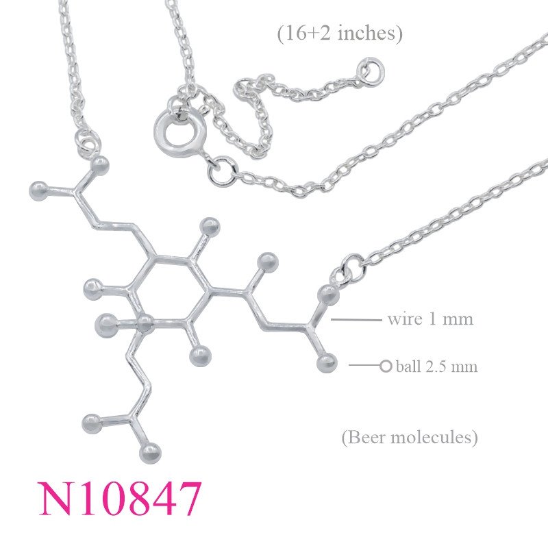 <p>Necklace, 16+2 inches chain and BEER molecule sign.</p>