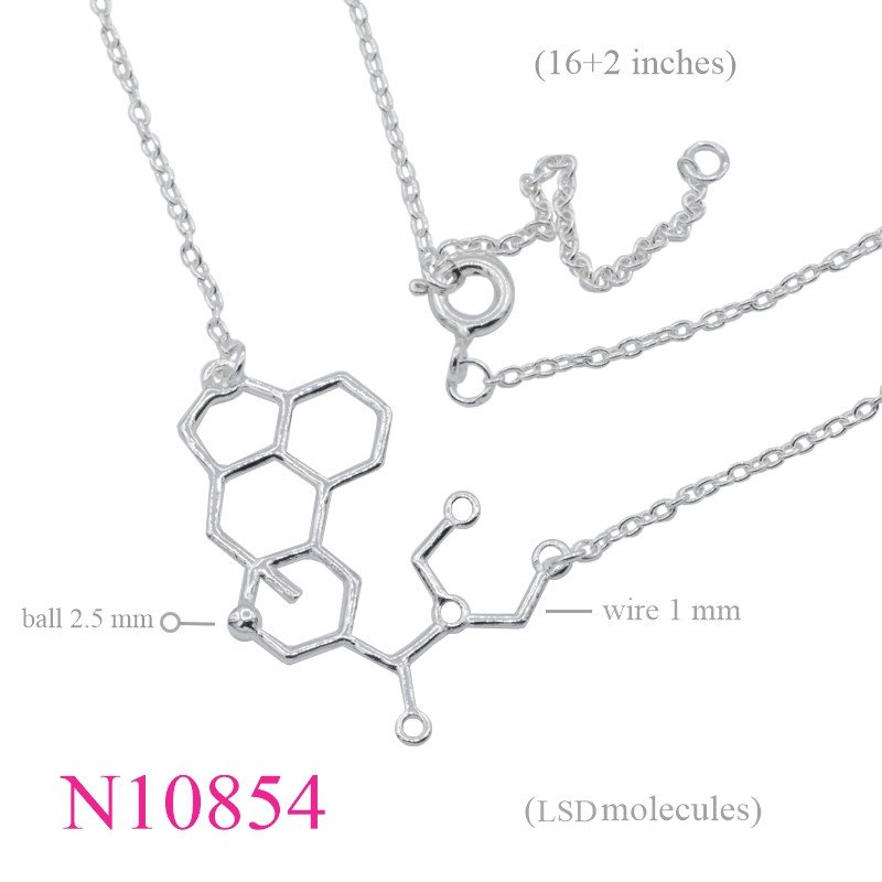 <p>Necklace, 16+2 inches chain and LSD molecule sign.</p>