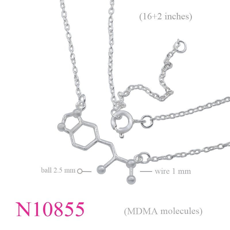 <p>Necklace, 16+2 inches chain and MDMA molecule sign.</p>